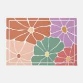 Retro Boho Blumenmuster Fußmatte (Vorderseite)