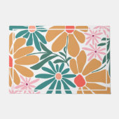 Retro Boho Blumenmuster Fußmatte (Vorderseite)
