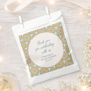 Retro-Boho-Blumenmuster Gelb Benutzerdefinierte Du Geschenktütchen