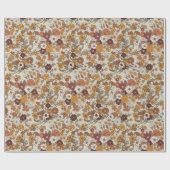 Retro-Boho-Blumenmuster  Geschenkpapier (Flach)