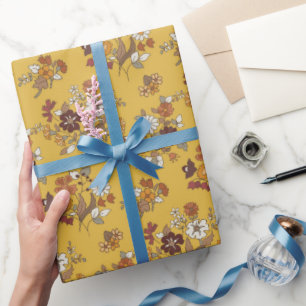 Retro-Boho-Blumenmuster Geschenkpapier