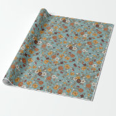 Retro-Boho-Blumenmuster Geschenkpapier (Ungerollt)