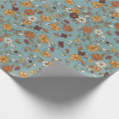 Retro-Boho-Blumenmuster Geschenkpapier (Ecke)