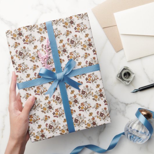 Retro-Boho-Blumenmuster Geschenkpapier (Schenken)