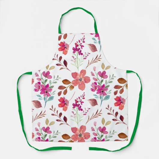 Retro-Boho-Blumenmuster-Küchenschürze Schürze (Vorderseite)