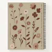 Retro Boho Blumenmuster mit individuellem Namen Notizblock (Rückseite)