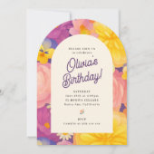 Retro-Boho-Blumenparty-Einladung Einladung (Vorderseite)