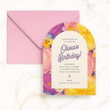 Retro-Boho-Blumenparty-Einladung