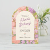 Retro-Boho-Blumenparty-Einladung Einladung (Stehend Vorderseite)