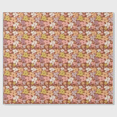 Retro-Boho-Blumenpower-Muster Geschenkpapier (Flach)