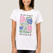 Retro Boho Blumenzettel verlangsamen sich und saug T-Shirt (Vorderseite)