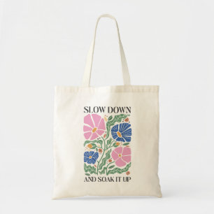 Retro Boho Blumenzettel verlangsamen sich und saug Tragetasche