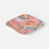 Retro-Boho Blutfall in Liebe Pappteller (Gewinkelt)