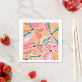 Retro-Boho Blutfall in Liebe Serviette (Beispiel)