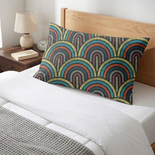 Retro Boho Bogen Art Deco Kissenbezug