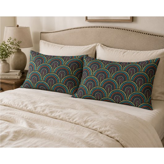 Retro Boho Bogen Art Deco Kissenbezug
