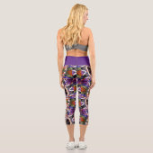 Retro Boho Bohemisch Hippie Trippy Rosette Mandala Capri Leggings (Rückseite)