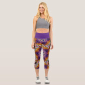 Retro Boho Bohemisch Hippie Trippy Rosette Mandala Capri Leggings (Vorderseite)