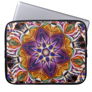 Retro Boho Bohemisch Hippie Trippy Rosette Mandala Laptopschutzhülle