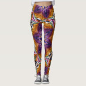 Retro Boho Bohemisch Hippie Trippy Rosette Mandala Leggings (Vorderseite)