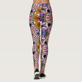 Retro Boho Bohemisch Hippie Trippy Rosette Mandala Leggings (Rückseite)