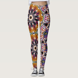 Retro Boho Bohemisch Hippie Trippy Rosette Mandala Leggings