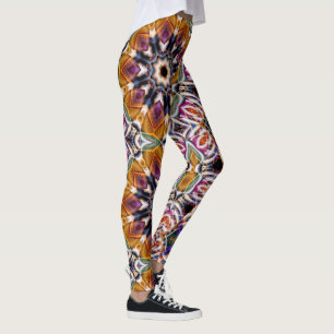 Retro Boho Bohemisch Hippie Trippy Rosette Mandala Leggings