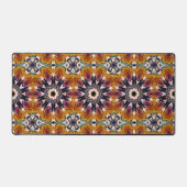 Retro Boho Bohemisch Hippie Trippy Rosette Mandala Schreibtischunterlage (Vorderseite)