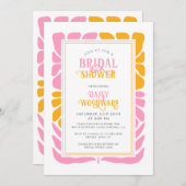 Retro Boho Bold Floral Bridal DuscheEinladung Einladung (Vorne/Hinten)