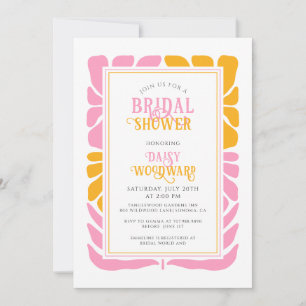 Retro Boho Bold Floral Bridal DuscheEinladung Einladung