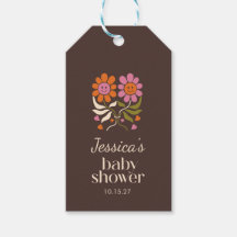 Retro Boho Brown Blume Groovy Babydusche nach Maß