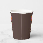 Retro Boho Brown Blume Groovy Babydusche nach Maß Pappbecher (Rechts)