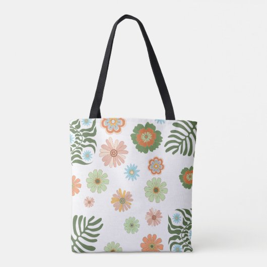 Retro boho bunt floral stilvoll tasche (Rückseite)