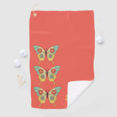 Retro Boho Butterfly Personalisierte Frauen Golfhandtuch (Insitu)