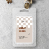 Retro Boho Checkered Sojabaum Melt Weinetikett