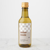 Retro Boho Checkered Sojabaum Melt Weinetikett (Vorderseite)