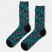 Retro Boho Chic Bohemian Südwest-Mandala Socken (Linkes Detail)