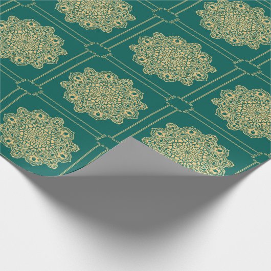 Retro Boho Chic Bohemisch Hippie Rosette Mandala Geschenkpapier (Ecke)