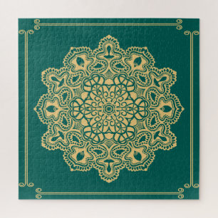 Retro Boho Chic Bohemisch Hippie Rosette Mandala Puzzle