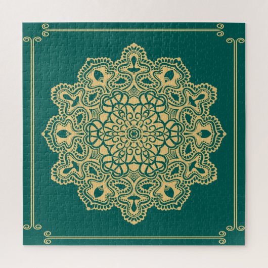 Retro Boho Chic Bohemisch Hippie Rosette Mandala Puzzle (Vertikal)