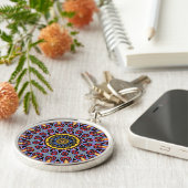 Retro Boho Chic Bohemisch Hippie Rosette Mandala Schlüsselanhänger (Seite)
