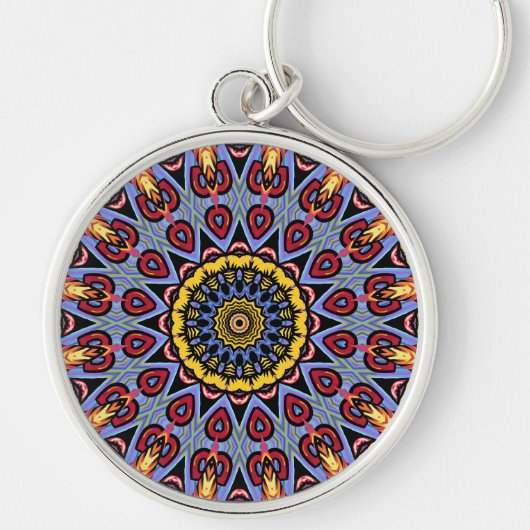 Retro Boho Chic Bohemisch Hippie Rosette Mandala Schlüsselanhänger (Vorne)