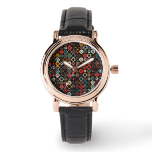 Retro Boho Chic Multicolor Circle Watch Armbanduhr