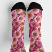 Retro-boho chic rosa blumengeschmückte Blume Socken (Oben)