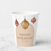 Retro Boho Christmas Bauble Ornament Brautparty Pappbecher (Vorderseite)