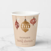 Retro Boho Christmas Bauble Ornament Brautparty Pappbecher (Vorderseite)