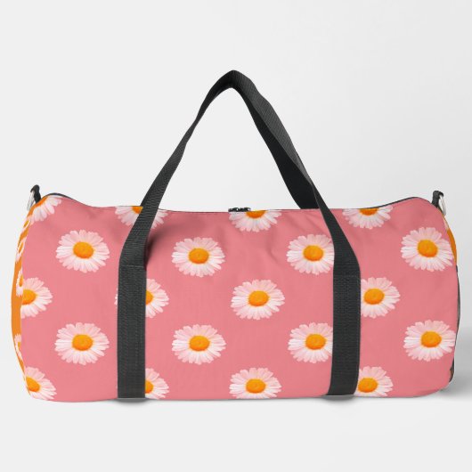 Retro Boho Daisies Groovy Daisy Blume Power Groß Duffle Bag (Vorderseite)