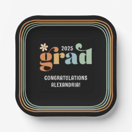 Retro Boho Daisy 2025 Grad Party Paper Teller