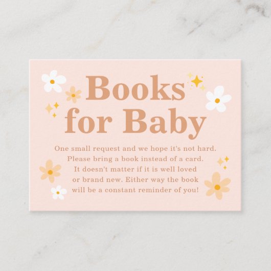 Retro Boho Daisy Bücher für Baby Begleitkarte (Vorderseite)
