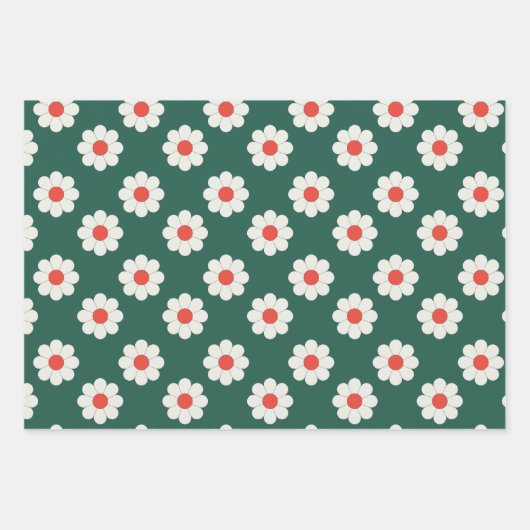 Retro Boho Daisy Holiday Gift Geschenkpapier Set (Vorderseite 2)